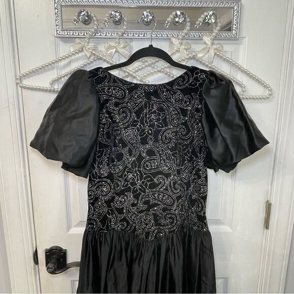 Vintage Black & Silver Dress - Picture 2 of 12
